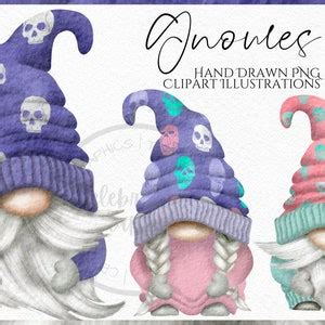 Pastel Halloween Gnome Clipart PNG Bundle Gonk Hand Drawn Etsy