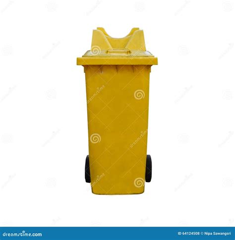 Yellow Garbage Bins Isolated White Background Stock Photo Image Of