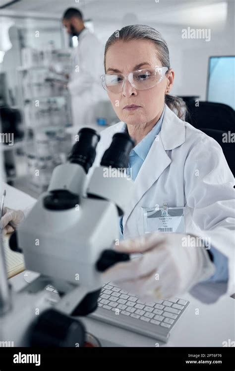 Science Microscope Woman Professor And Laboratory Research Medical