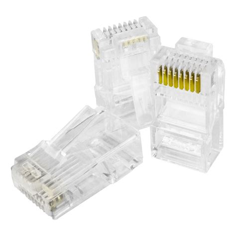 Conector Rj Macho Cat E Para Cabo De Rede Vazado C Unidades Top