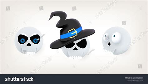 Cute Cartoon Style Vector Skull Set Stock Vector (Royalty Free ...