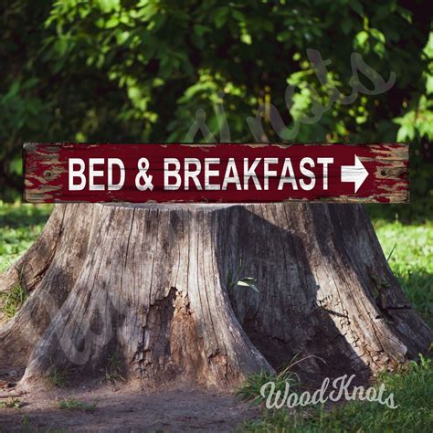 Bed and Breakfast Sign, Rustic Lodge Sign, Distressed Wooden Bar Decor ...