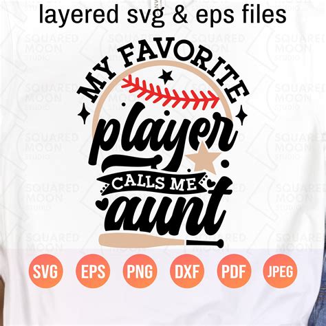 Baseball Aunt Svg My Favorite Player Calls Me Aunt Svg Etsy