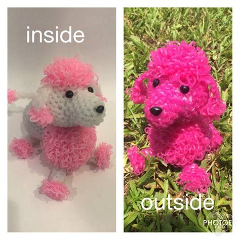 There Are Two Pictures One Has A Pink Poodle And The Other Has A White