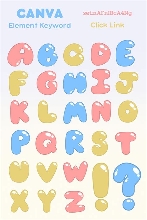 Bubble Font Element Canvas Learning Cute Fonts Alphabet Canvas Designs