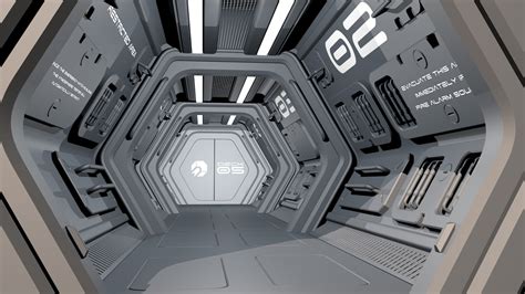 C4d Sci Fi Spaceship Corridor