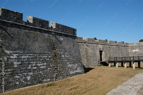 Former Moat Surrounding The Castillo De San Marcos In St Augustine