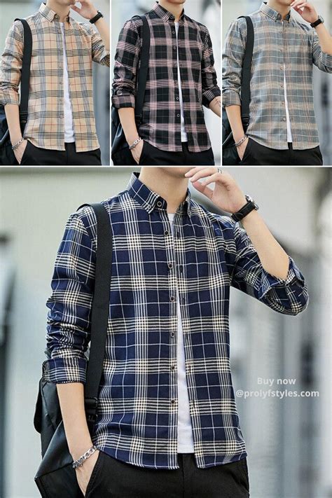 Shirt For Men Long Sleeve Shirt Plaid Shirt Prolyf Styles Casual Plaid Shirt Shirt