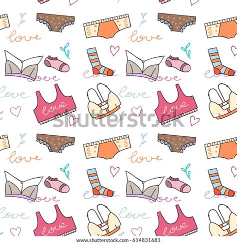 Lingerie Pattern Stock Vector Royalty Free 614831681 Shutterstock