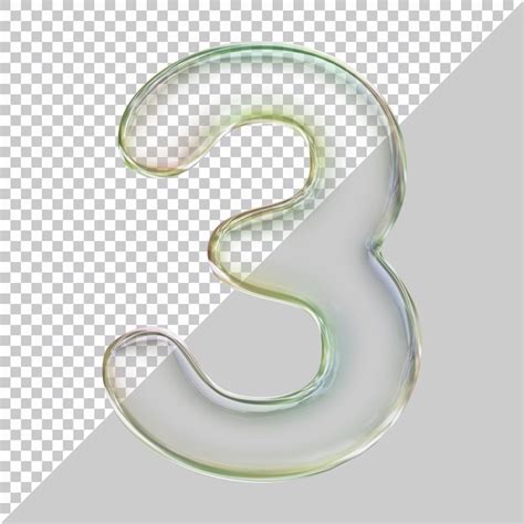 Premium Psd Glass Or Soap Bubble Number 3 In 3d Rendering For Math