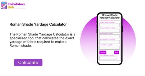 Roman Shade Yardage Calculator Online CalculatorsHub