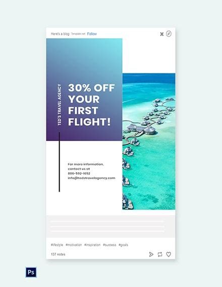 Editable Travel Facebook Post Template PSD Template Net