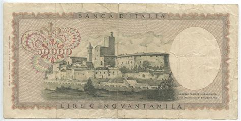 Italien Lire Cinquantamila Gb Banknote Leonardo Da