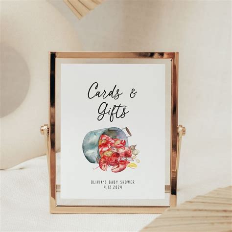 Crawfish Boil Cards And Gifts Sign Template Crawfish Baby Shower Sign