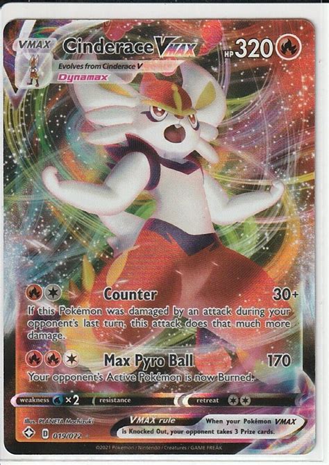 Pokémon TCG Cinderace VMAX Shining Fates 019 072 Holo Ultra Rare NM eBay