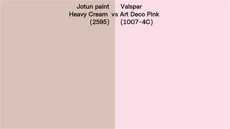 Jotun Paint Heavy Cream 2595 Vs Valspar Art Deco Pink 1007 4C Side