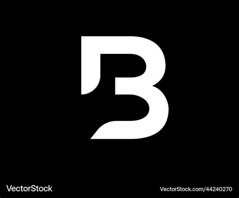 Black and white b modern logo capital Royalty Free Vector