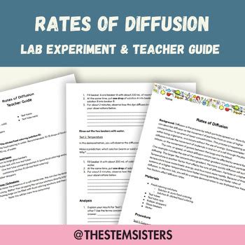 Rates of Diffusion Lab Experiment by The STEM Sisters | TPT