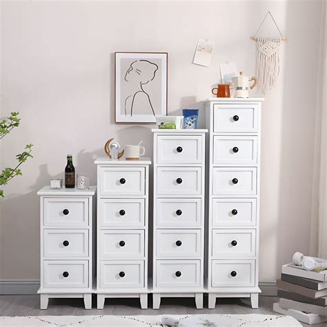 Solid Wood Vertical Lingerie Chest With Drawers In Narrow Width For
