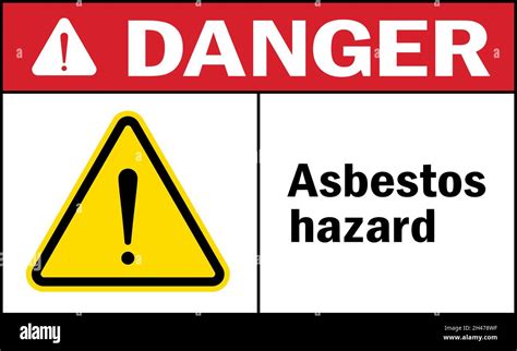 Asbestos Hazard Danger Sign Chemical Safety Signs And Symbols Stock