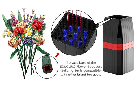 Educiro Flowers Bouquet Building Decoration Set Pcs Christmas