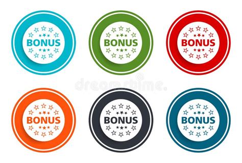 Bonus Badge Icon Burst Light Round Button Set Illustration Stock Vector Illustration Of