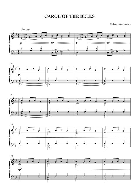 Carol Of The Bells Arr Scmusic By Mykola Leontowytsch Sheet Music