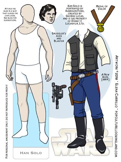 Star Wars Paper Dolls Han Solo Pop Culture Paper Dolls