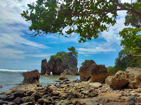 Pidakan Beach Tropical Landscape Of Summer Scenery Stock Photo Image