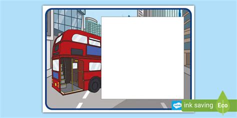 FREE Bus Photo Frame Hecho Por Educadores Twinkl