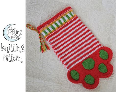 Paw Stocking PDF Knitting Pattern - Etsy