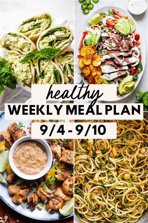 Healthy Weekly Meal Plan September Lowcalicious