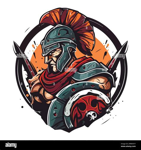 Gladiator Logo Design Spartan Warrior Sport Team Symbol Eps10 Vector