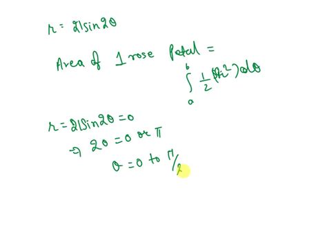 Solved Find The Arca Of One Leaf Of The Four Petaled Rose R 21 Sin