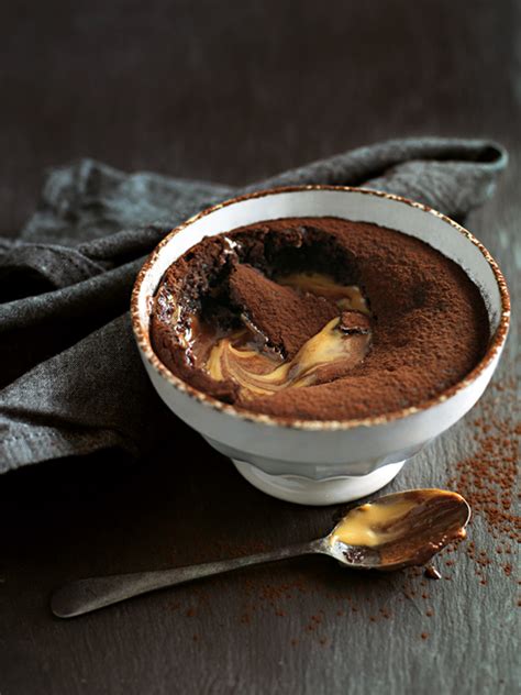 Dark Chocolate And Caramel Puddings Donna Hay