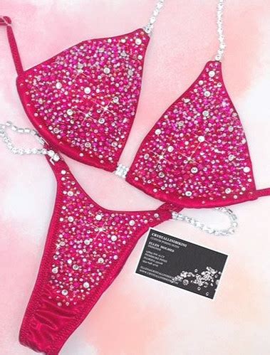 Red Oriana Competition Bikini Crystallinibikini