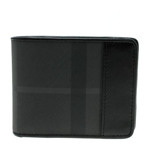 Burberry Black Beat Check Coated Canvas Bifold Wallet Burberry | The ...