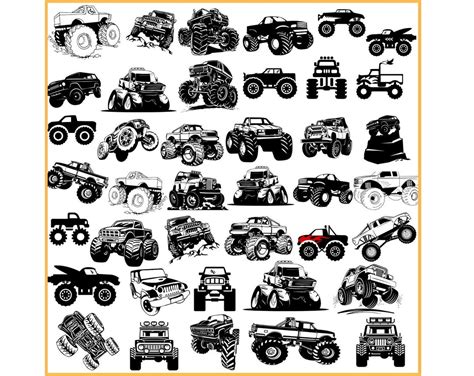 Monster Truck Svg Truck Svg Off Road Svg Vehicle Car For Cricut