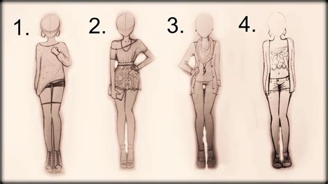 Drawing Tutorial - How to draw 4 spring outfits - YouTube