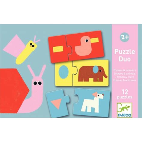 Boite De Puzzles Duo Formes Et Animaux Milbulles