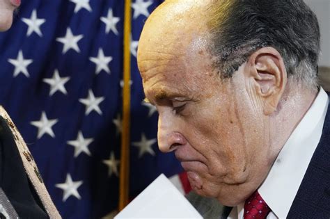 Rudy Giuliani Sweating With Hair Dye Leak: Photos