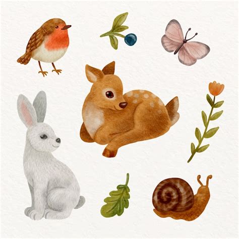 Illustration D Animaux De La For T Aquarelle Vecteur Gratuite