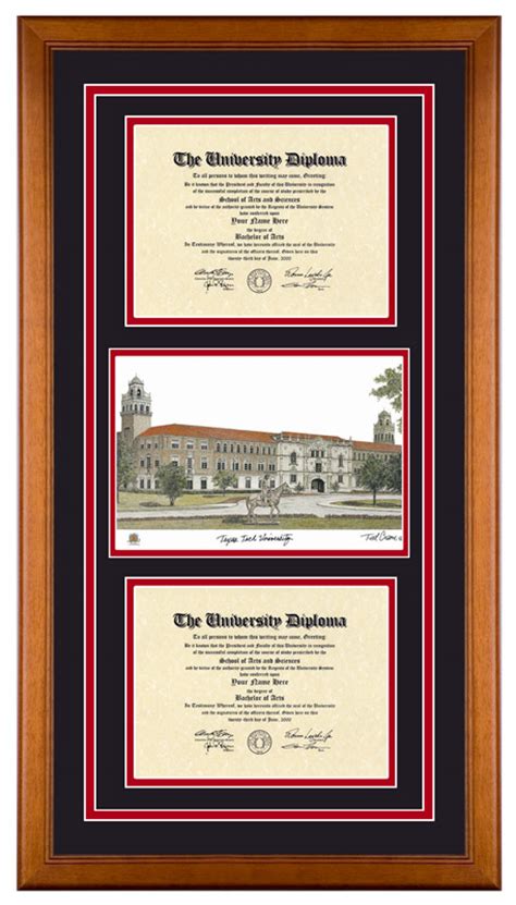 Texas Tech University – TTU Red Raiders - Diploma Artworks