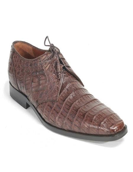 Mens Los Altos Brown Genuine Caiman Belly Lace Up