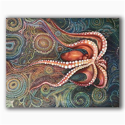 Psychedelic Octopus Octopus Art Print Octopus Painting | Etsy