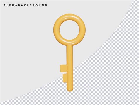 Premium PSD Key Icon 3d Render Illustration