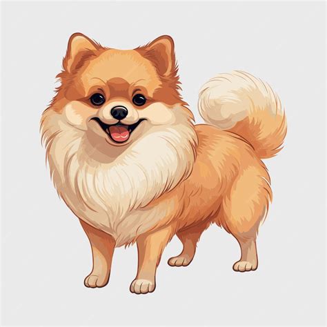 Premium Vector Cute Pomeranian Dog Cartoon Vector Art Illustration Design