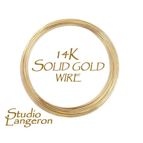 14k Solid Yellow Gold Wire 32 15 Gauge Half Hard Gold Wire Etsy