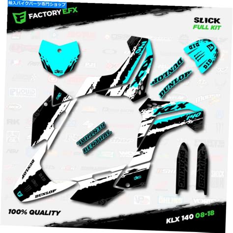 Graphics Decal Kit ホワイト＆シアンスリックレーシンググラフィックスキットフィット08 18カワサキklx140 Klx