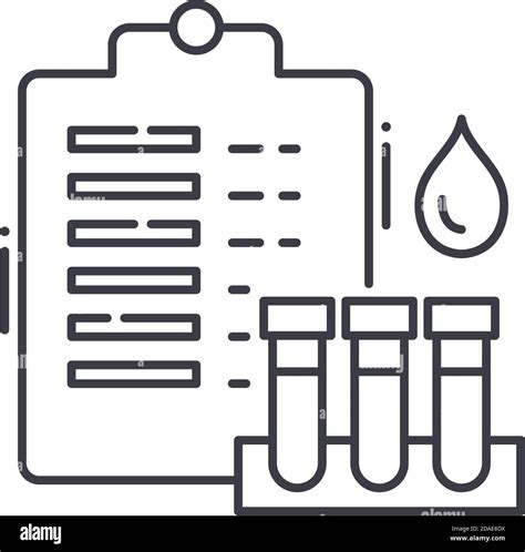 Bluttest Symbol lineare isolierte Illustration dünne Linie Vektor